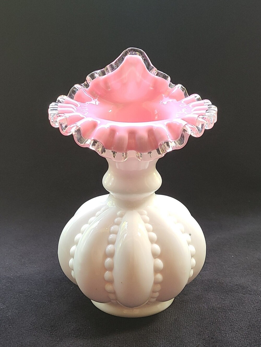 Fenton Vintage Peach Crest Jack In The Pulpit